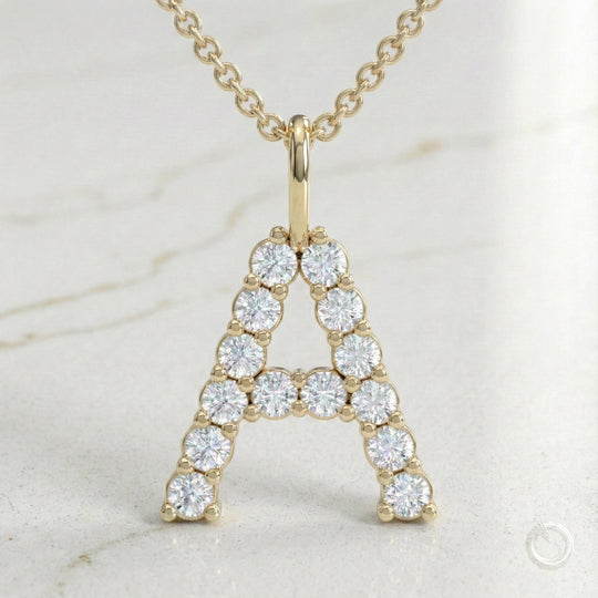Celestia Monogram Pendant — A / Yellow Gold