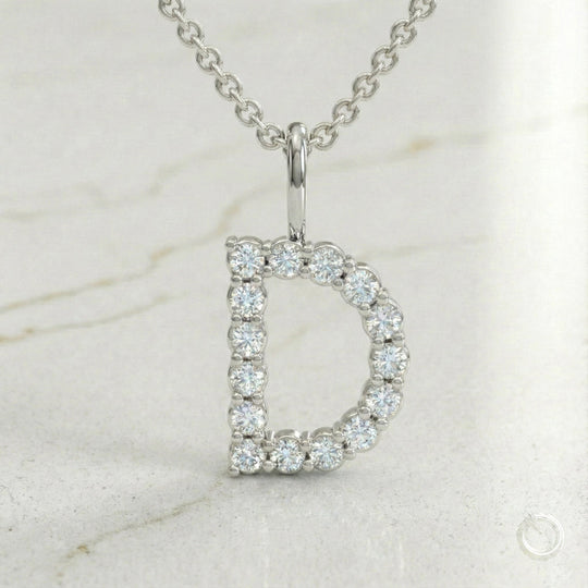 Celestia Monogram Pendant — D / White Gold