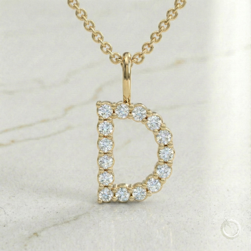 Celestia Monogram Pendant — D / Yellow Gold