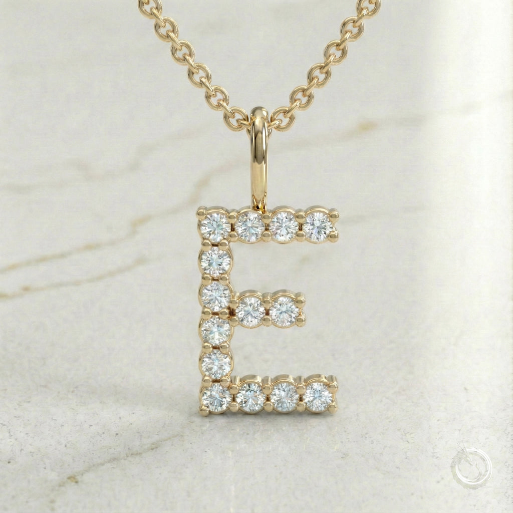 Celestia Monogram Pendant — E / Yellow Gold