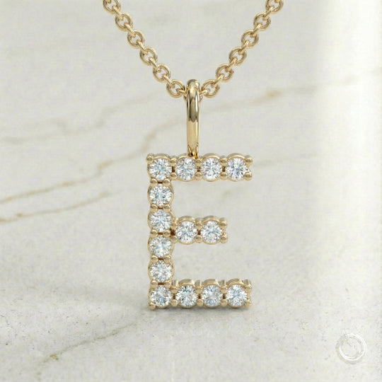 Celestia Monogram Pendant — E / Yellow Gold