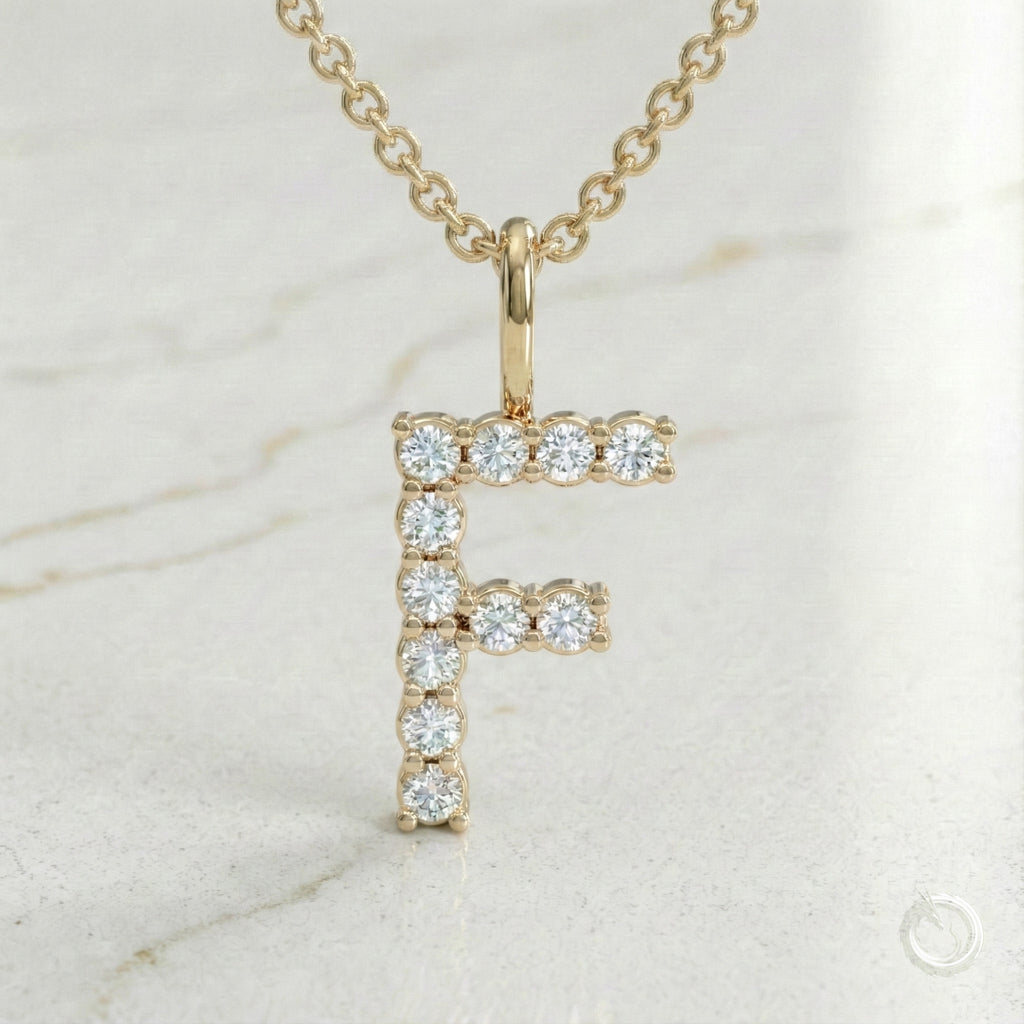 Celestia Monogram Pendant — F / Yellow Gold