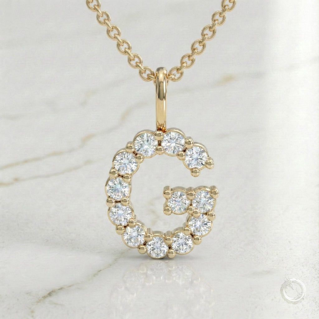 Celestia Monogram Pendant — G / Yellow Gold