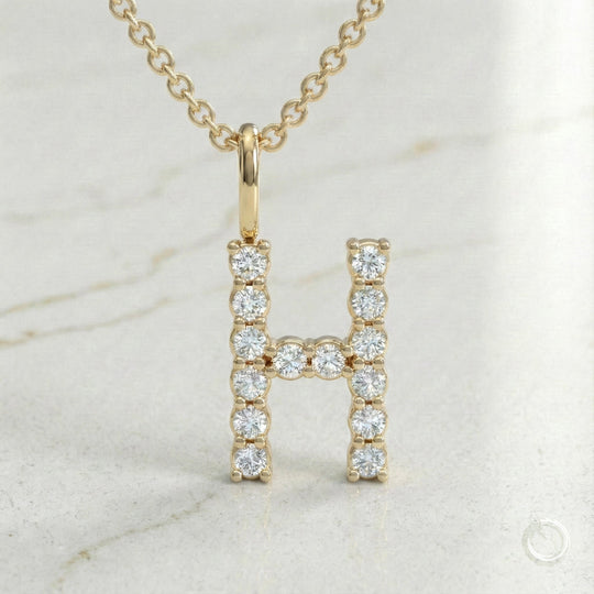 Celestia Monogram Pendant — H / Yellow Gold