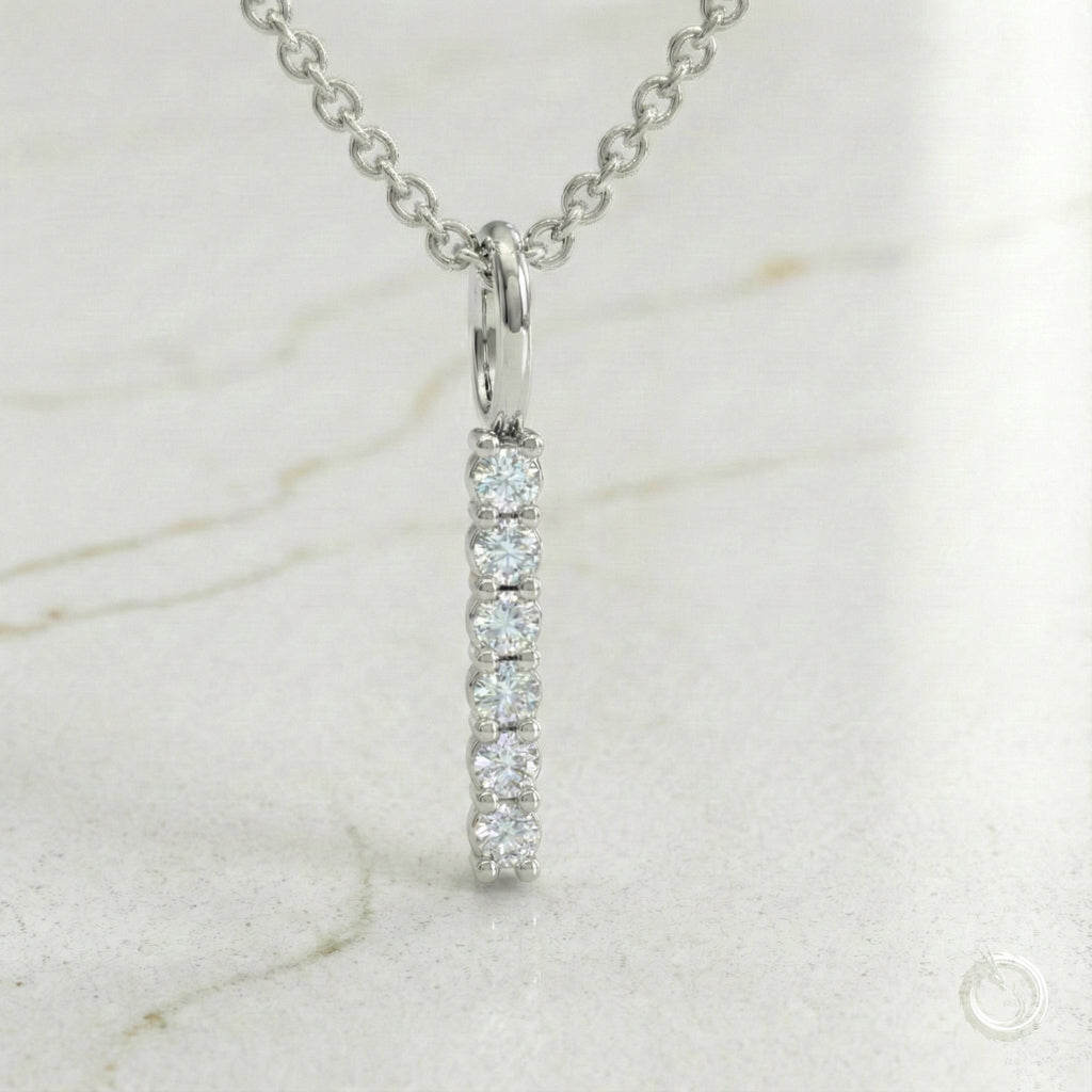 Celestia Monogram Pendant — I / White Gold