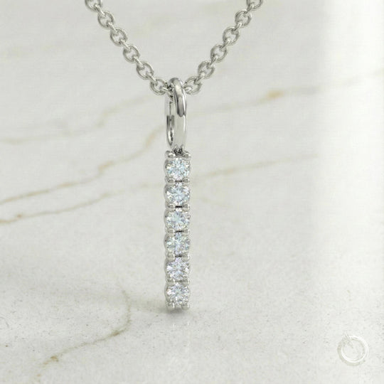 Celestia Monogram Pendant — I / White Gold