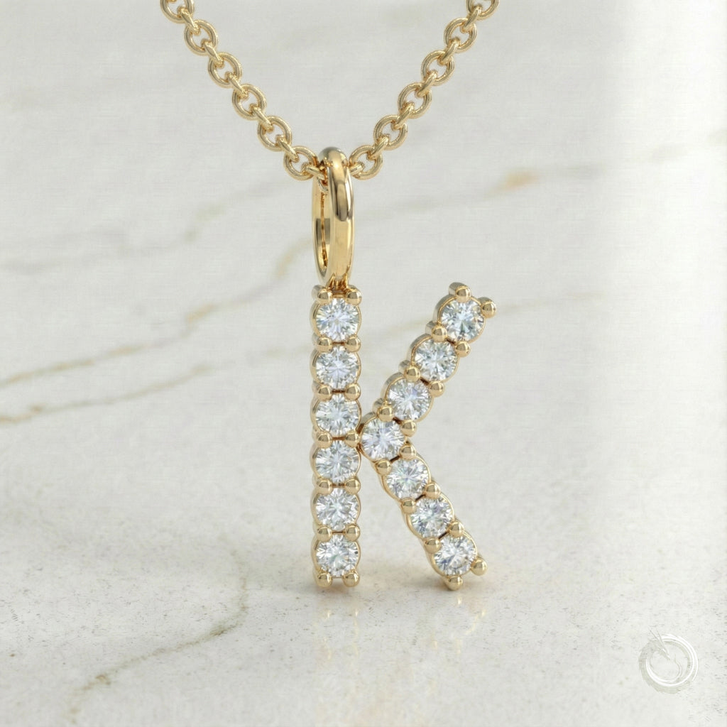 Celestia Monogram Pendant — K / Yellow Gold