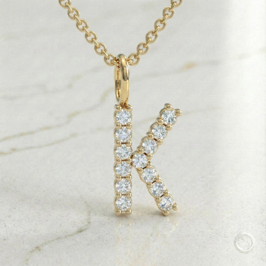 Celestia Monogram Pendant — K / Yellow Gold