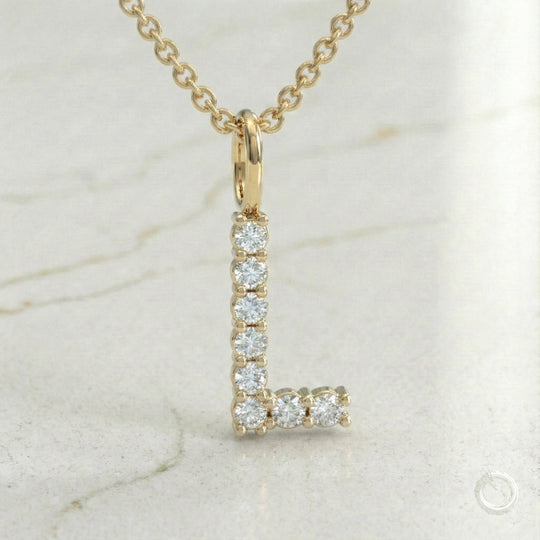 Celestia Monogram Pendant — L / Yellow Gold