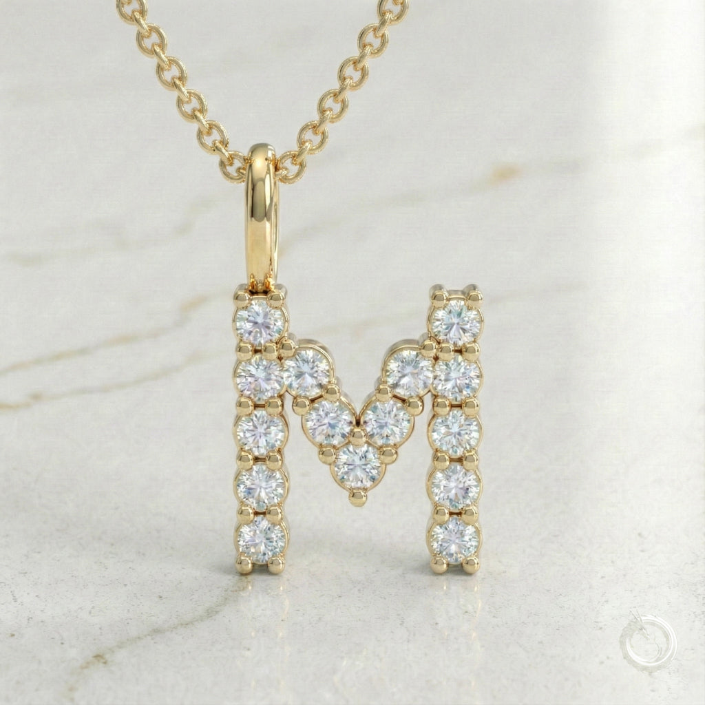 Celestia Monogram Pendant — M / Yellow Gold