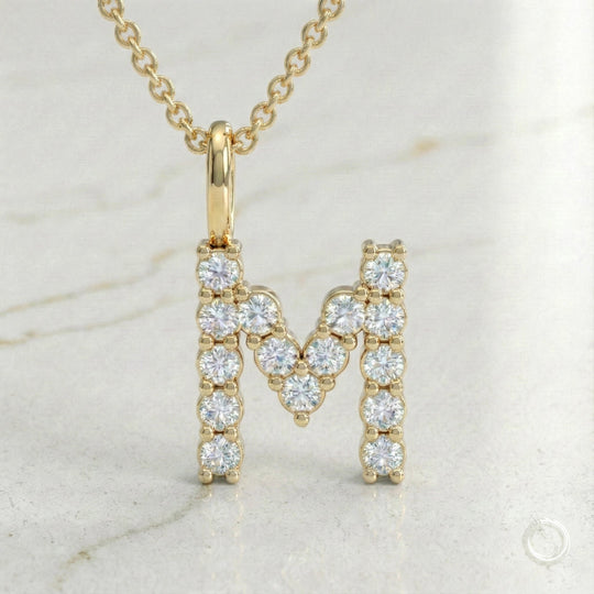 Celestia Monogram Pendant — M / Yellow Gold