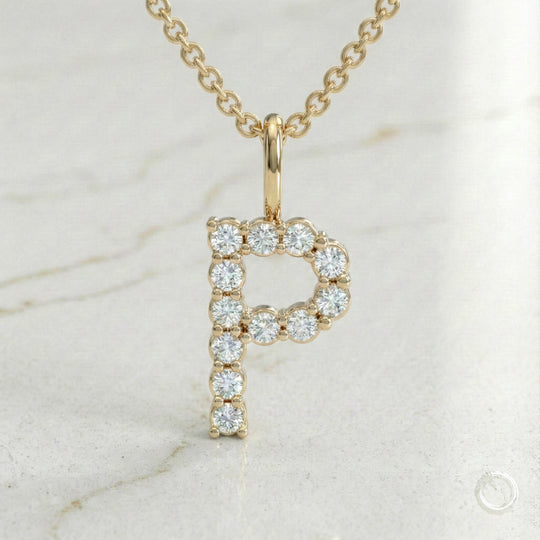 Celestia Monogram Pendant — P / Yellow Gold