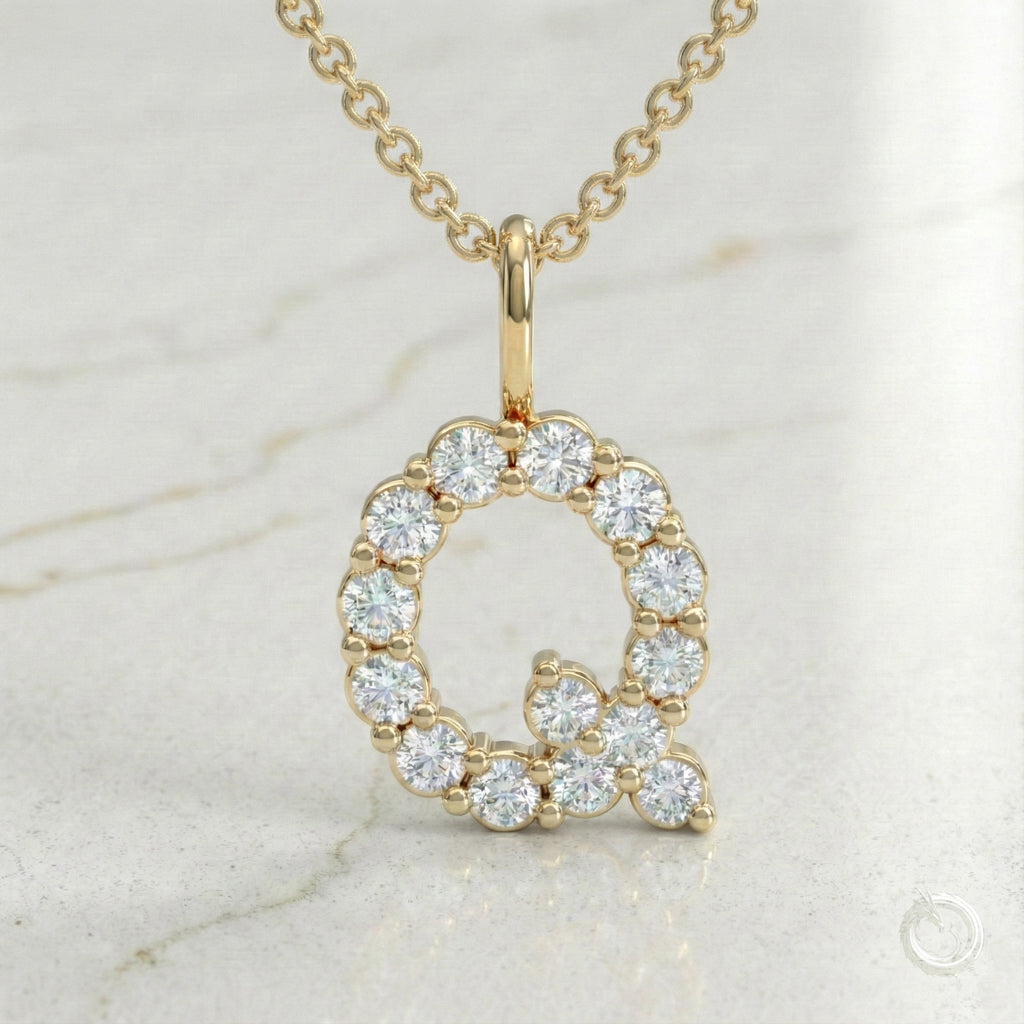 Celestia Monogram Pendant — Q / Yellow Gold