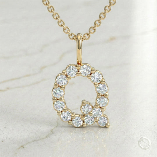 Celestia Monogram Pendant — Q / Yellow Gold