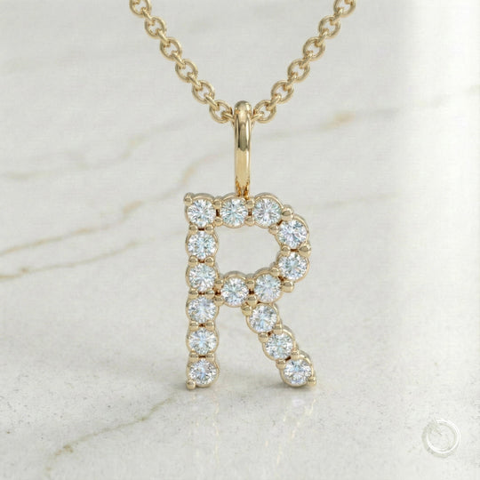 Celestia Monogram Pendant — R / Yellow Gold