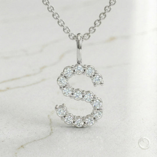 Celestia Monogram Pendant — S / White Gold