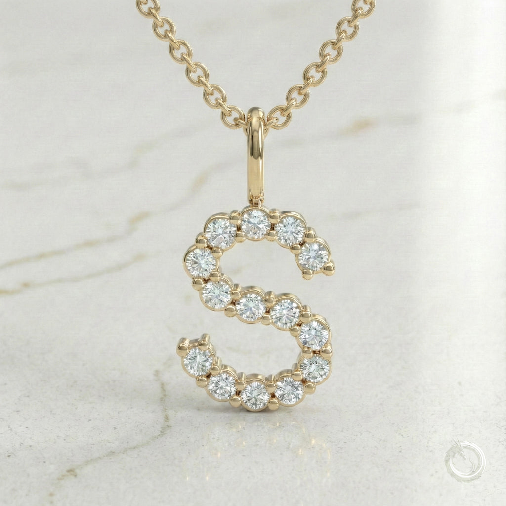 Celestia Monogram Pendant — S / Yellow Gold