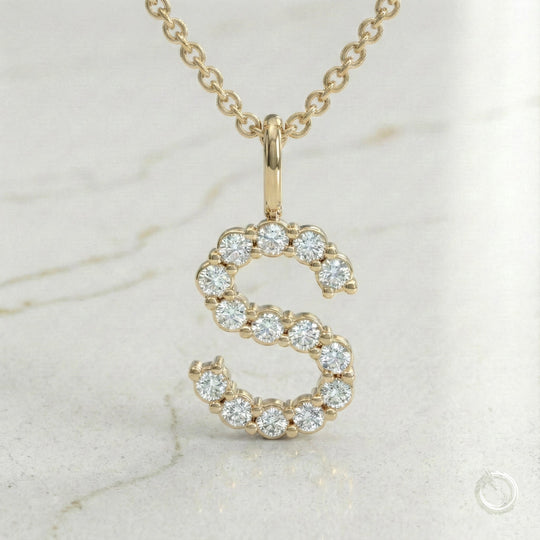 Celestia Monogram Pendant — S / Yellow Gold
