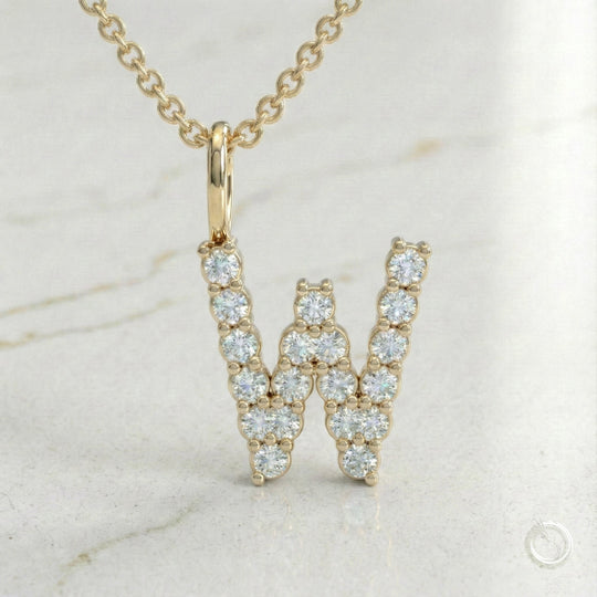 Celestia Monogram Pendant — W / Yellow Gold