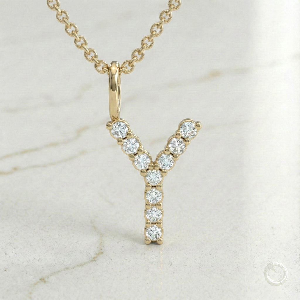 Celestia Monogram Pendant — Y / Yellow Gold