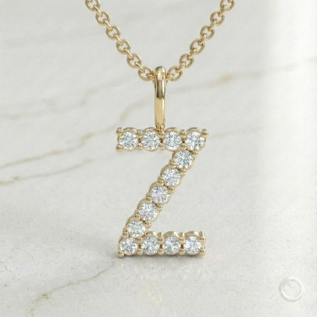 Celestia Monogram Pendant — Z / Yellow Gold