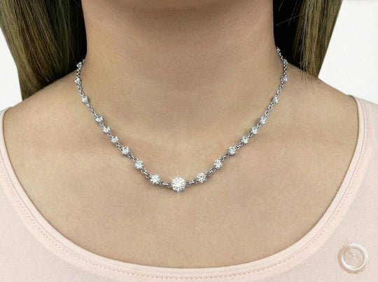 The Eirwyn -  Scattered Graduated Diamond Necklace