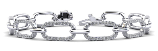 The Astrid - Pavé Open Oval Link Diamond Bracelet