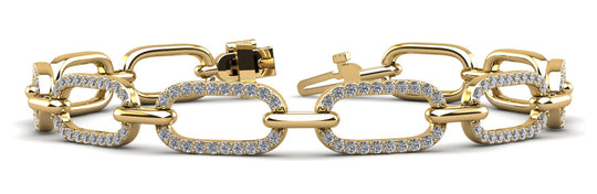 The Astrid - Pavé Open Oval Link Diamond Bracelet
