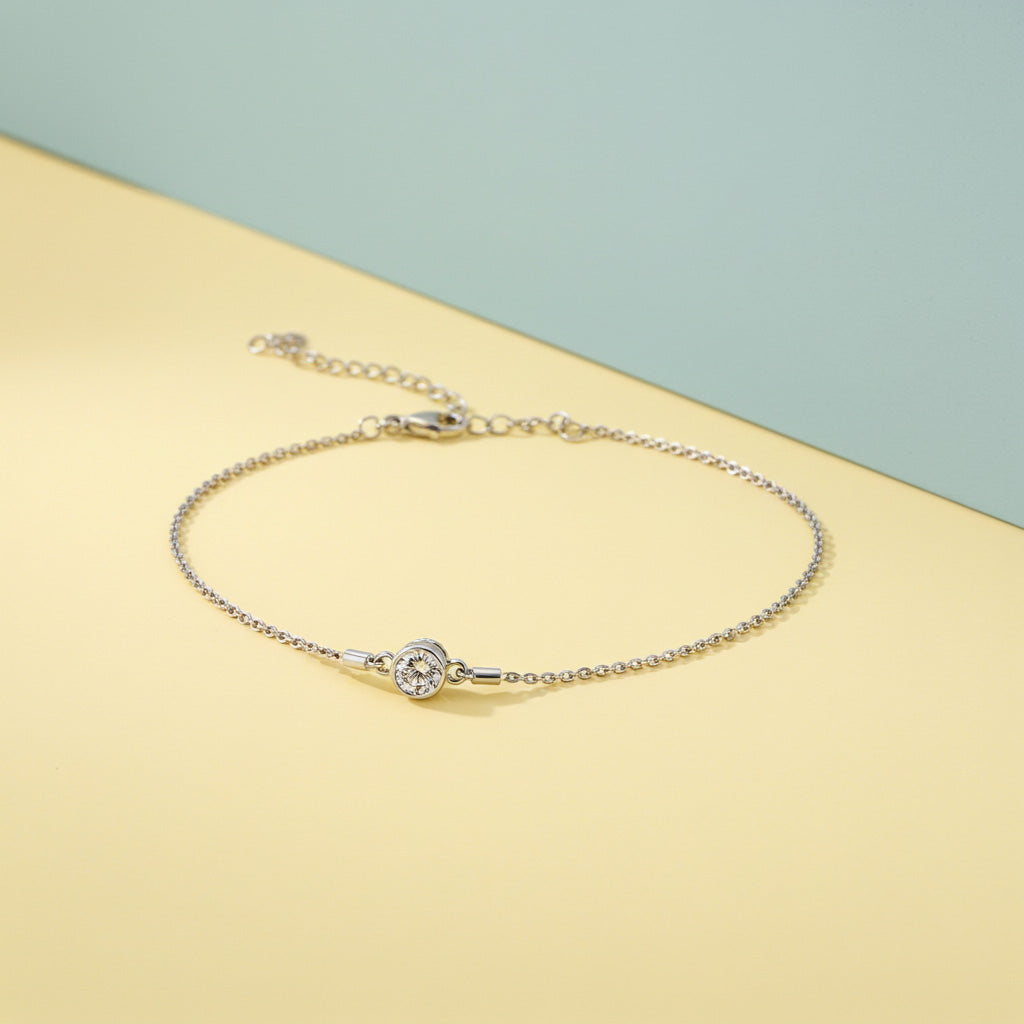 The Solvanna - Bezel-Set Diamond Bracelet