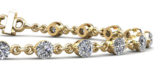 The Elvara - Prong-Set Chain-Link Diamond Bracelet