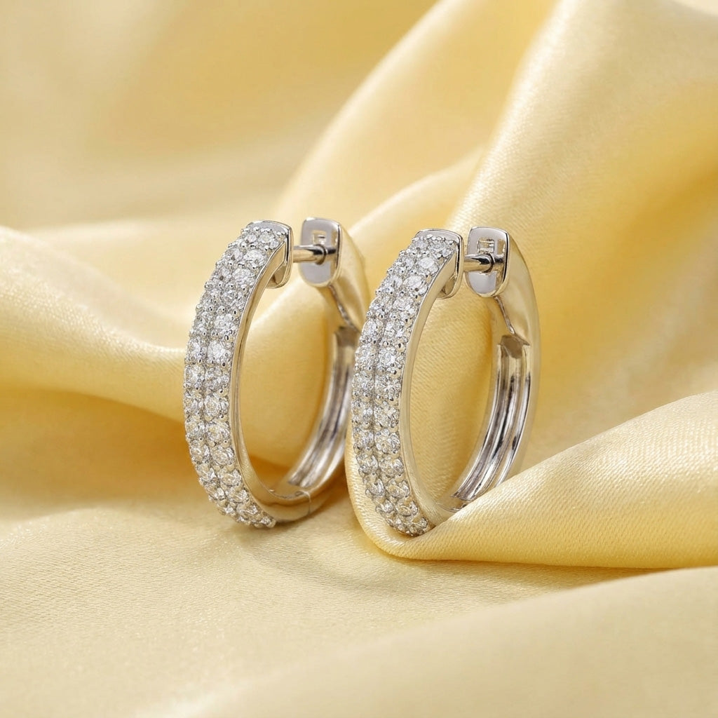 The Fyrraine Hoops - Diamond Huggie Hoops