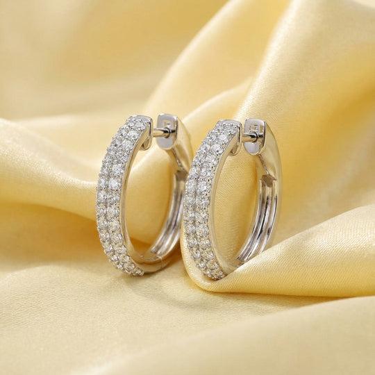 The Fyrraine Hoops - Diamond Huggie Hoops