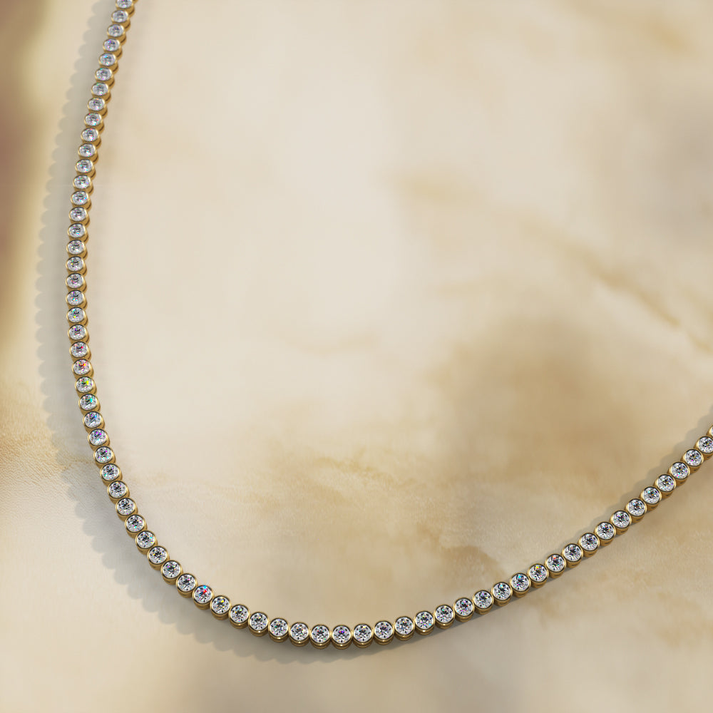 The Sigrún Strand -  Bezel-Set Diamond Necklace