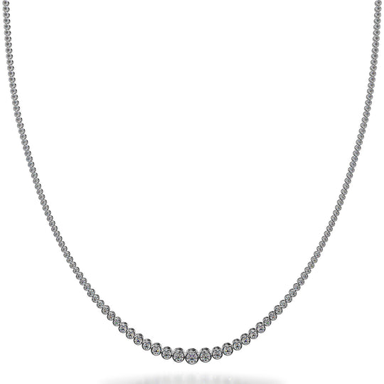 Sigrún’s Embrace – Graduated Diamond Bezel Necklace