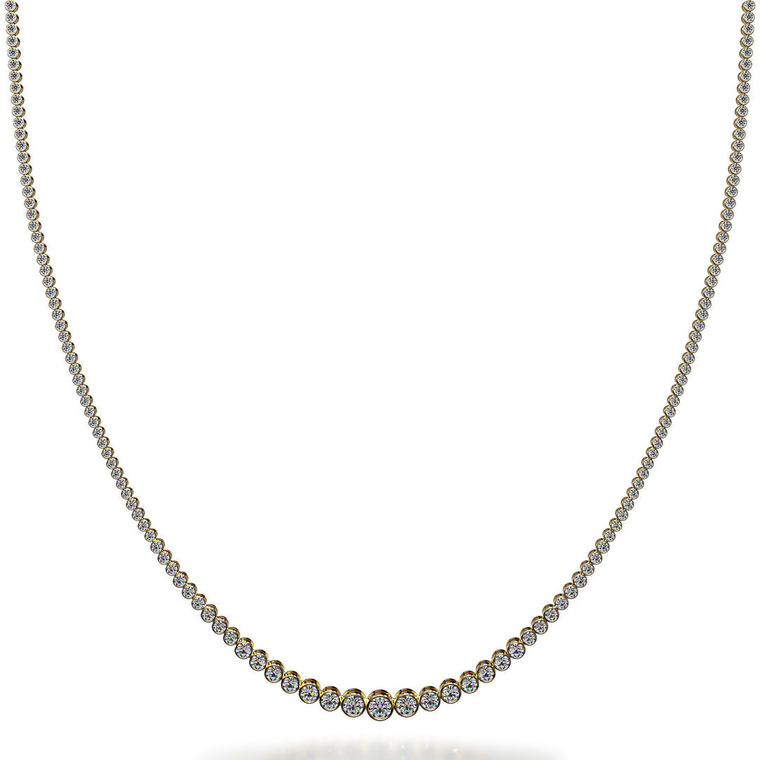 Sigrún’s Embrace – Graduated Diamond Bezel Necklace