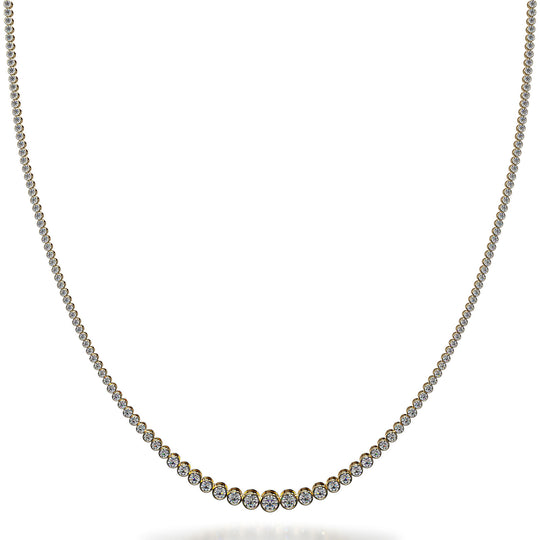 Sigrún’s Embrace – Graduated Diamond Bezel Necklace