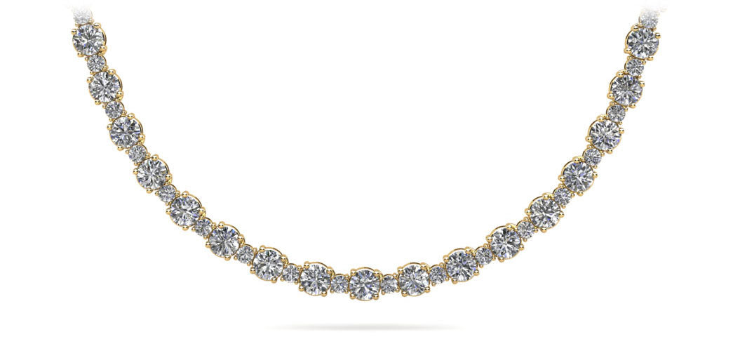 The Kaia Tide -  Alternating Diamond Necklace