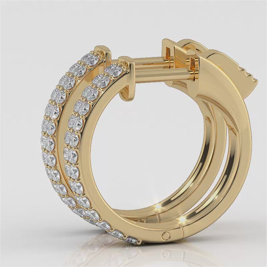 The Fyrraine Hoops - Diamond Huggie Hoops