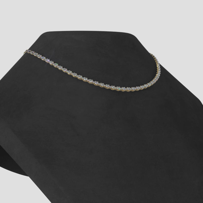 The Kaia Tide -  Alternating Diamond Necklace