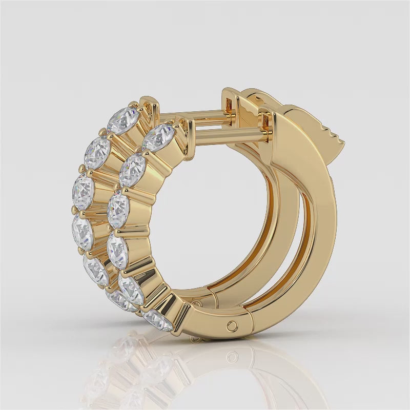 The Freyda Kiss Huggie - Huggie Diamond Hoops