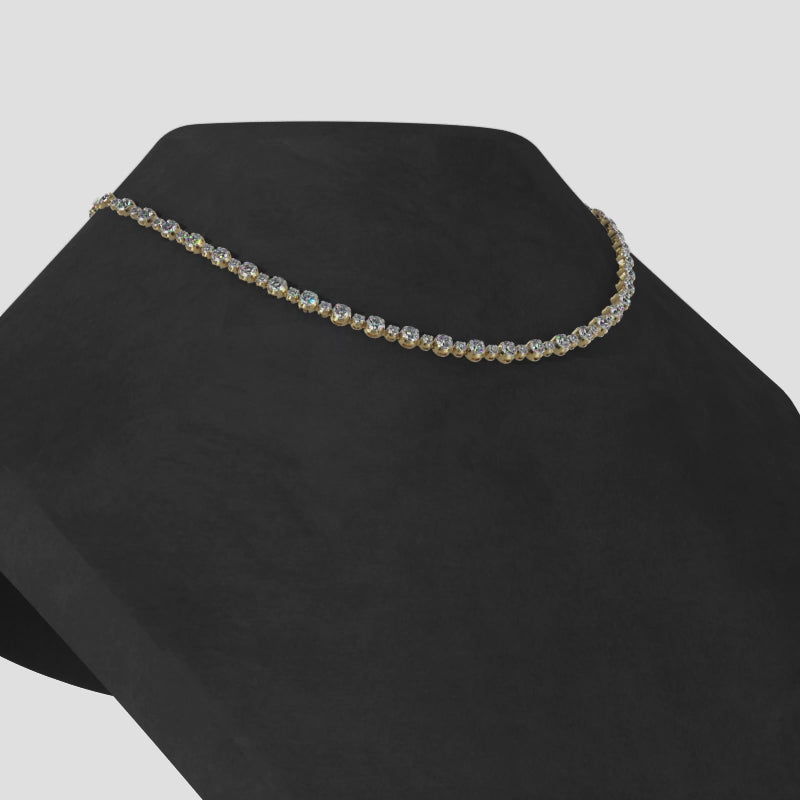 The Kaia Tide (Cupcake version) -  Alternating Diamond Necklace