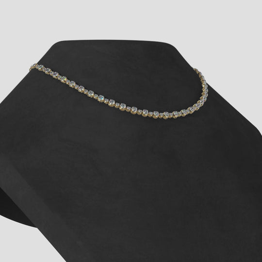 The Kaia Tide (Cupcake version) -  Alternating Diamond Necklace