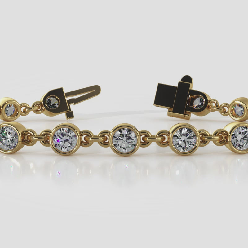 The Sólhild - Bezel-Set Chain-Link Diamond Bracelet