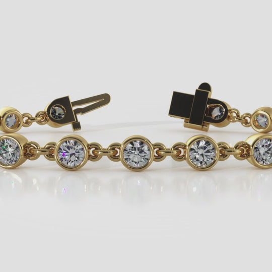 The Sólhild - Bezel-Set Chain-Link Diamond Bracelet