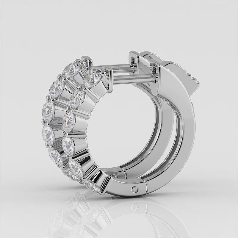 The Freyda Kiss Huggie - Huggie Diamond Hoops