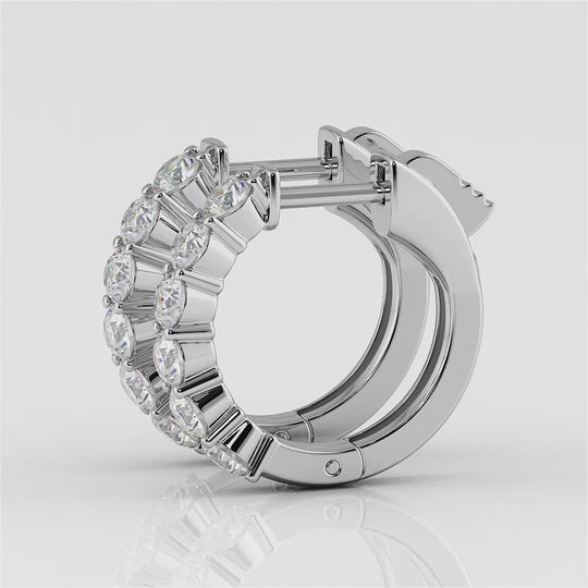 The Freyda Kiss Huggie - Huggie Diamond Hoops