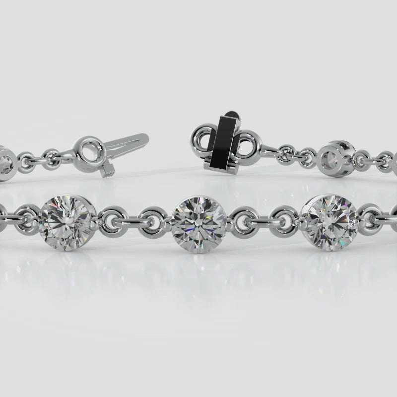 The Elvara - Prong-Set Chain-Link Diamond Bracelet