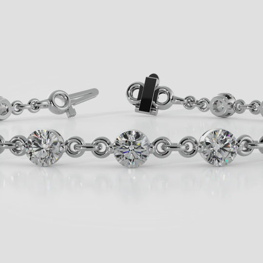 The Elvara - Prong-Set Chain-Link Diamond Bracelet