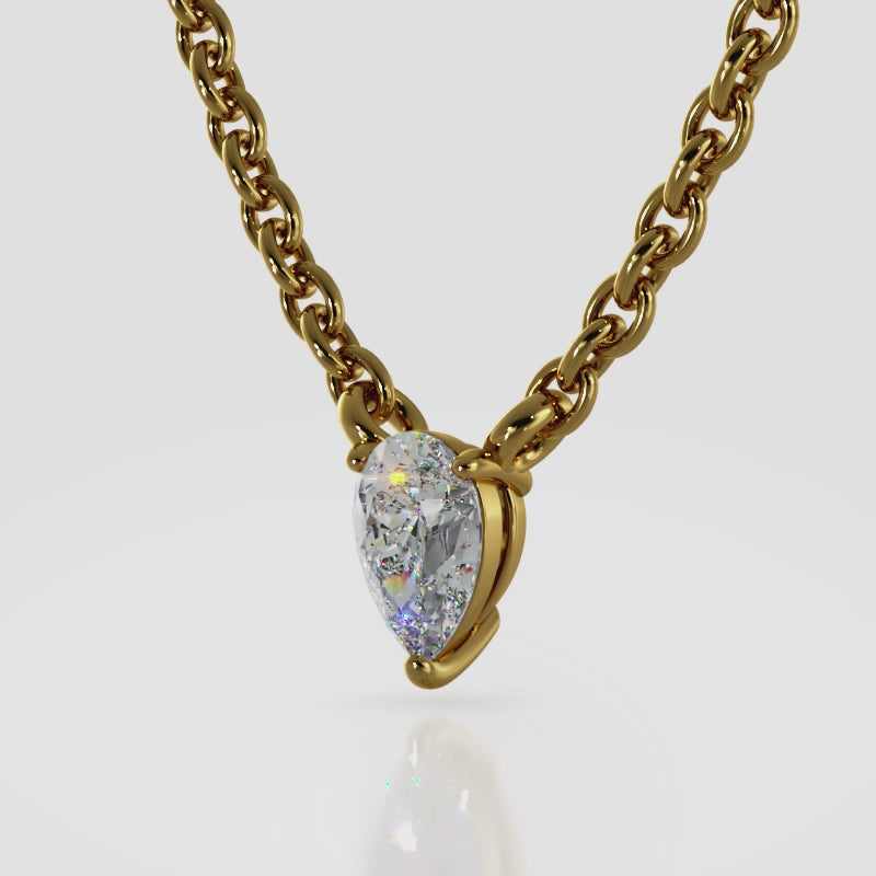 The Elowen Dewfire -  Diamond Pendant