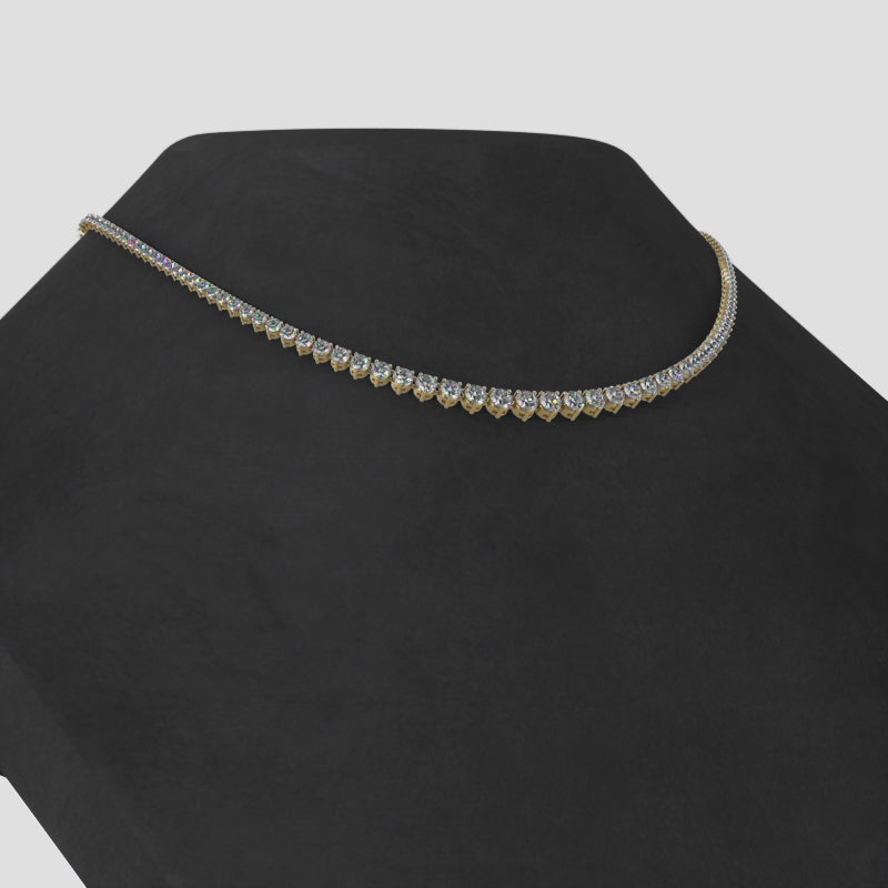 Freydis Ascendant Necklace -  Graduate 3-Prong Diamond Necklace